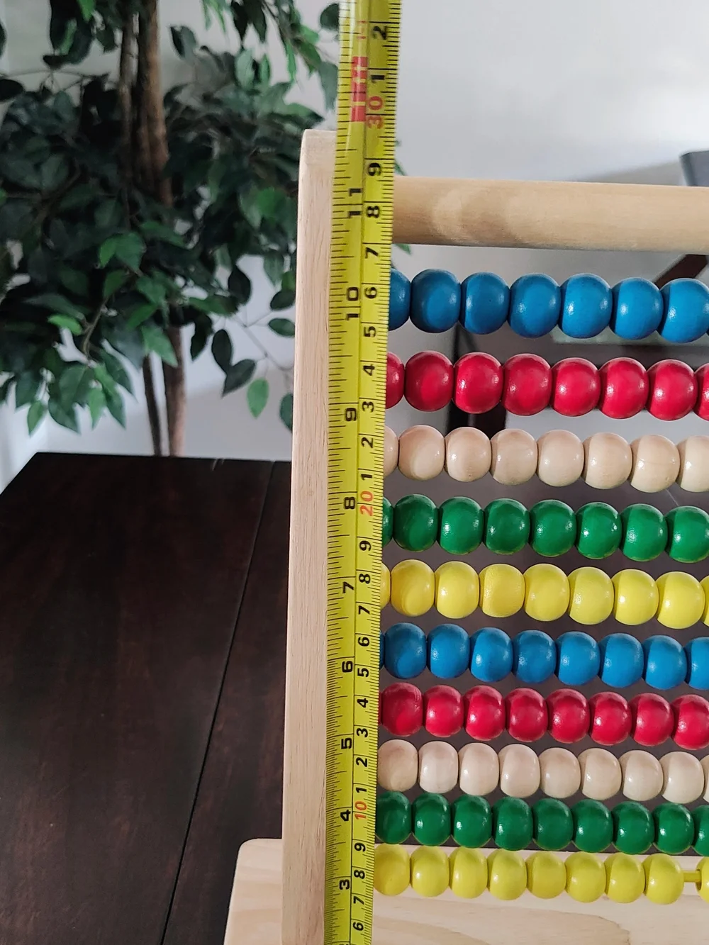 Melissa & Doug Wooden Abacus with Blue, Red, Natural, Green, Yellow Beads